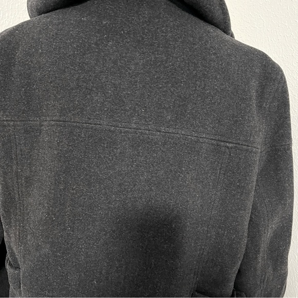 Braetan Women’s 100% Pure Wool Hooded Full Zip Coat with Pockets XL Charcoal/Blk - Picture 11 of 12